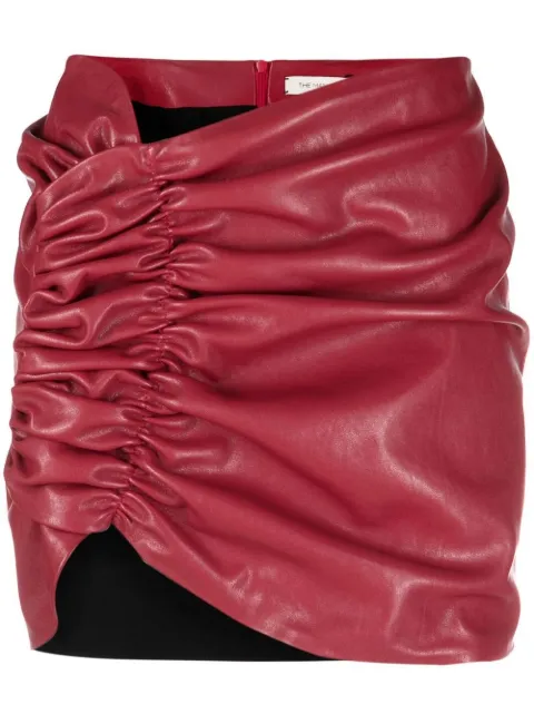 The Mannei ruched mini skirt Red W22TMWISHAW