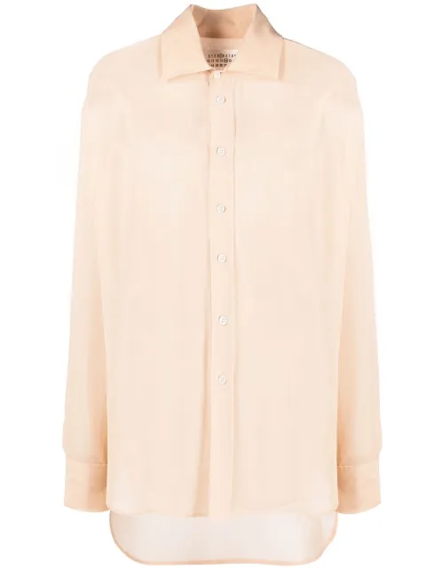 Maison Margiela four-stitch silk shirt Neutrals SI0DL0003S60395