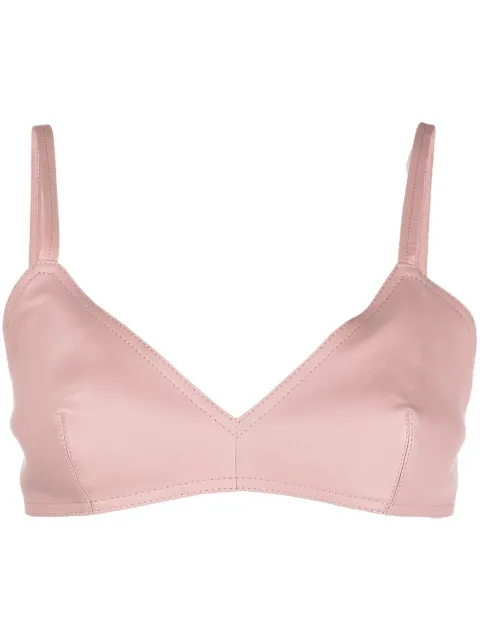 The Mannei Sierra leather cropped tank top Pink W22TMSIERRA