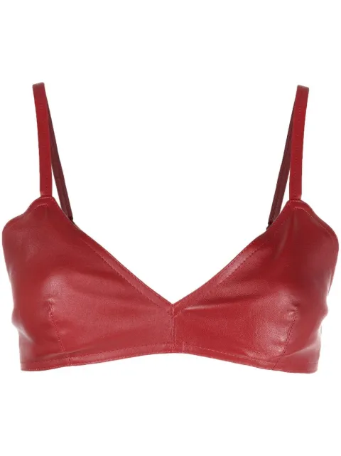 The Mannei Sierra leather cropped tank top Red W22TMSIERRA