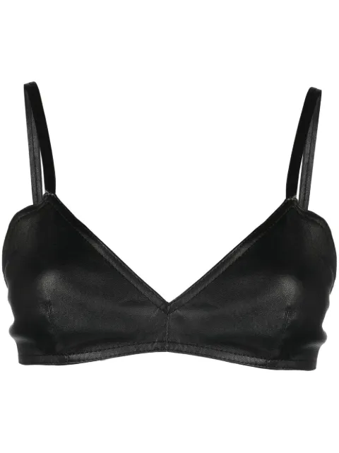 The Mannei Sierra leather cropped tank top Black W22TMSIERRA