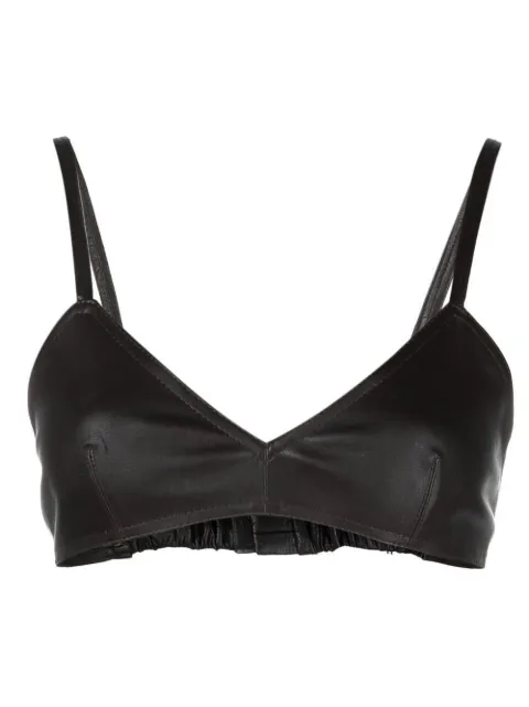 The Mannei Sierra leather bralette Brown W22TMSIERRA