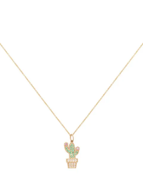 Sydney Evan 14kt yellow gold cactus charm necklace Gold CJP2682EMPSY18XT