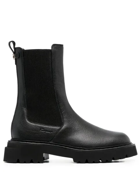 Ferragamo Double Gancini leather Chelsea boots Black 757878