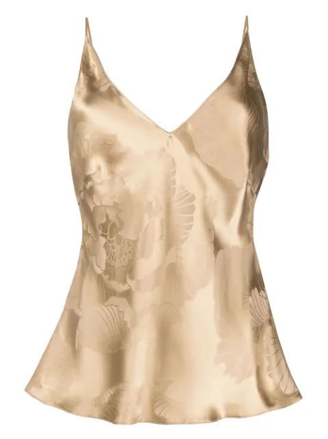 Carine Gilson floral-jacquard silk top Yellow PV0865SW22PVD