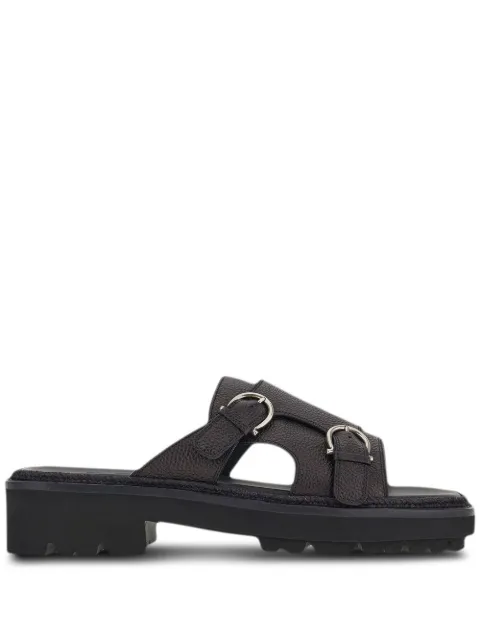 Ferragamo Gancini-buckled sandals Black 757630