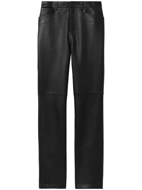 Proenza Schouler White Label leather straight-leg trousers Black WL2326100LR222