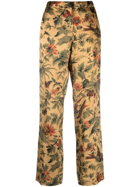 F.R.S For Restless Sleepers floral-print straight-leg trousers Yellow PA002086TE00699
