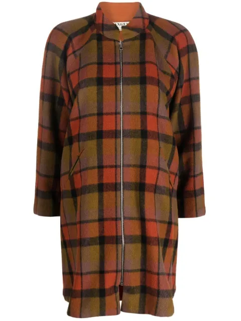 A.N.G.E.L.O. Vintage Cult 1980s checkered thigh-length coat Orange ANG480SLA