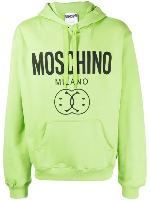 Moschino logo-print drawstring hoodie Green J17107028