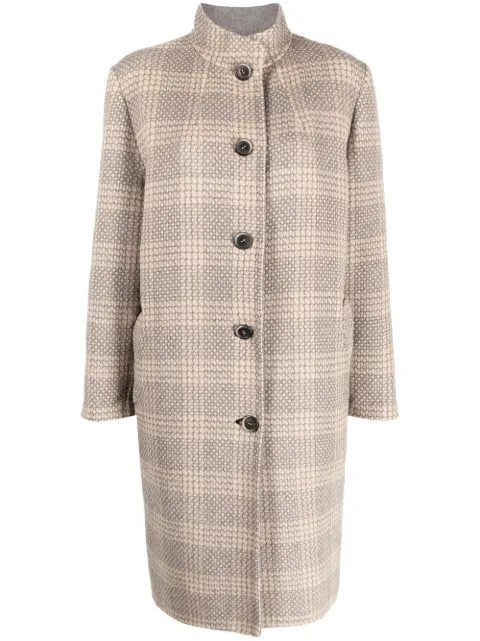 A.N.G.E.L.O. Vintage Cult 1960s checkered knee-length coat Neutrals ANG450RCP