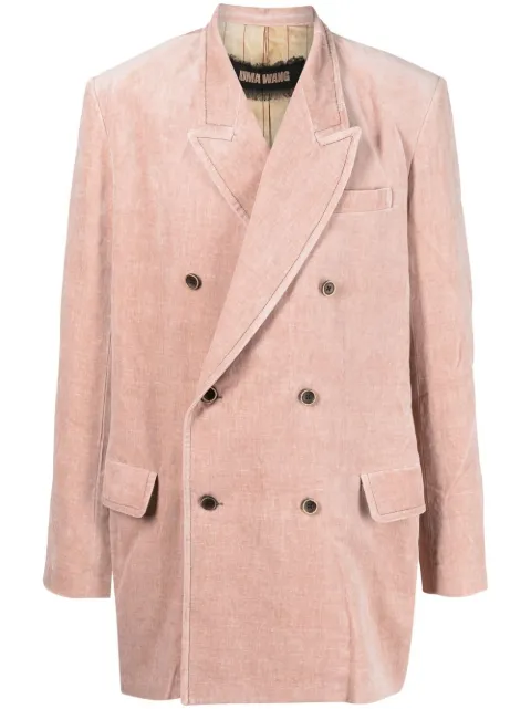 Uma Wang double-breasted velvet blazer Pink UM6522