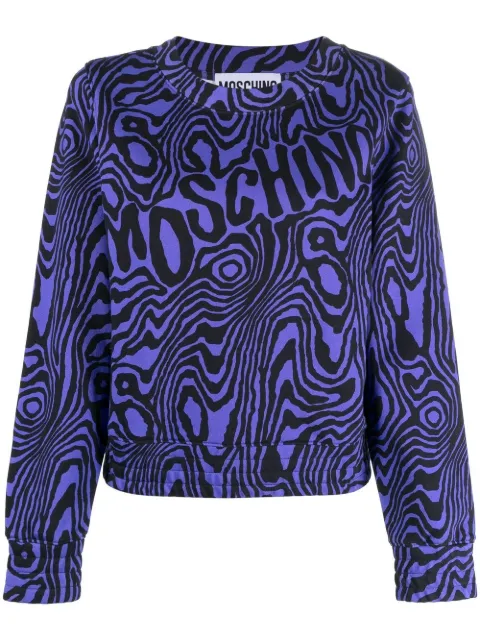 Moschino logo-print cotton sweatshirt Blue A17125527
