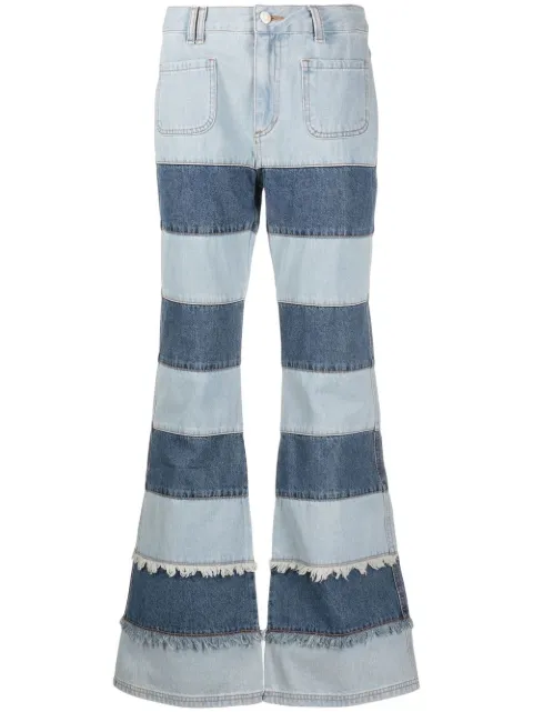 Andersson Bell Mahina patchwork-stripe jeans Blue APA607W