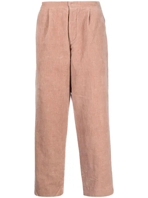 Uma Wang cropped melange wool trousers Pink UM3526