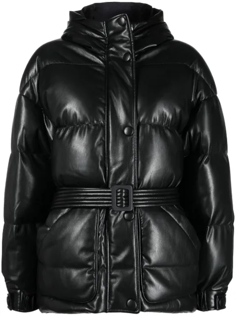 Ienki Ienki faux-leather zip-up padded jacket Black MICHLINECOLEATHER
