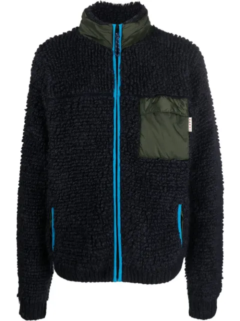 Marni knitted zip-up cardigan Blue CDMG0075Q0UFU405