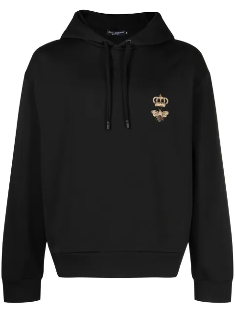 Dolce & Gabbana embroidered cotton hoodie Black G9ACJZHU7H9