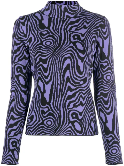 Moschino graphic-print roll-neck jumper Purple A09115503