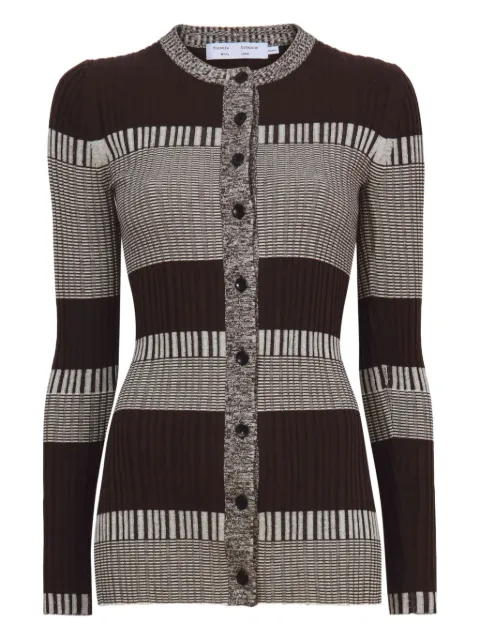 Proenza Schouler White Label striped rib-knit cardigan Brown WL2327896KS086