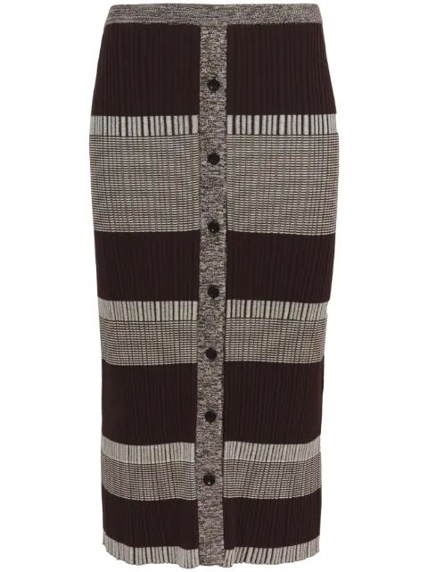Proenza Schouler White Label striped midi skirt Brown WL2327927KS086