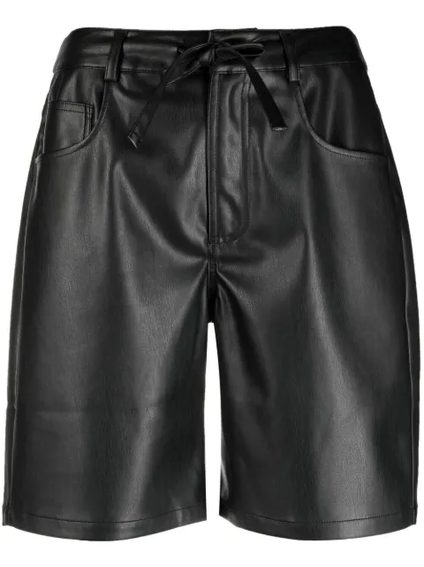 Proenza Schouler White Label faux leather mid-length shorts Black WL2326172LR207