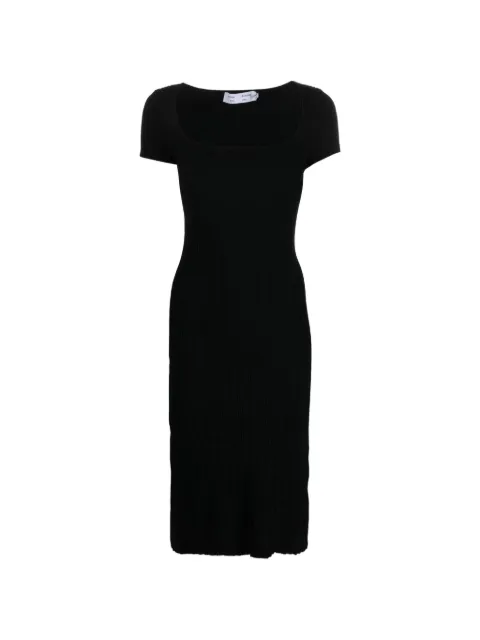 Proenza Schouler White Label ribbed-knit short-sleeve dress Black WL2327895KY234