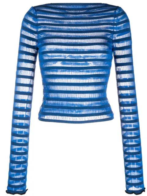 Proenza Schouler White Label semi-sheer long-sleeve jumper Blue WL2327893KY269