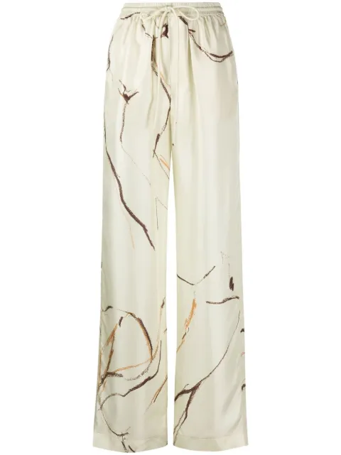 Nanushka Jarine silk trousers Green NW23RSPA01071