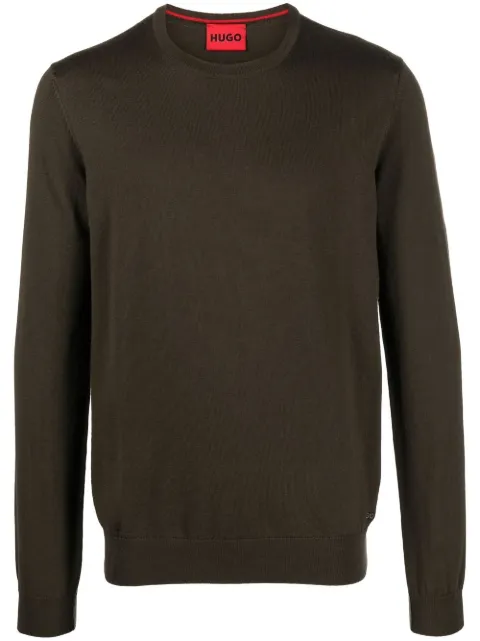 BOSS crew-neck long-sleeve jumper Brown 50476832