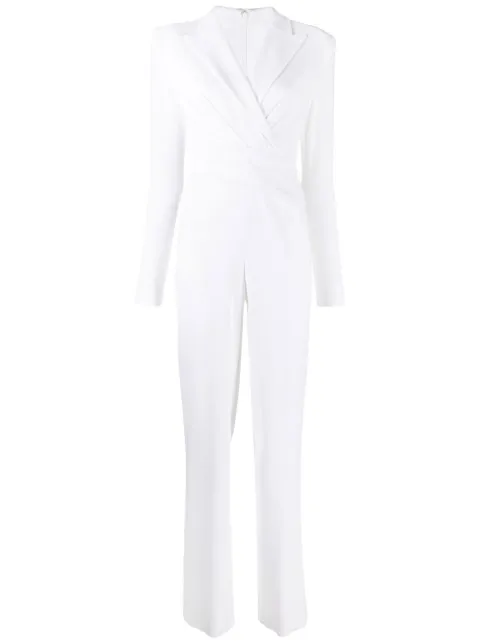 Talbot Runhof long-sleeve wrap-design jumpsuit Black IJ019901BUT15