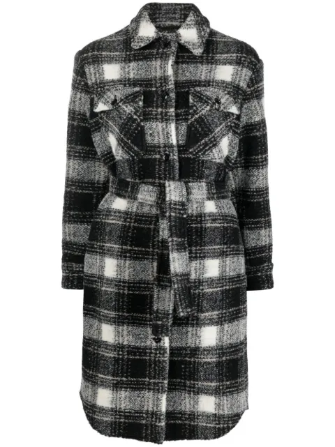 Woolrich checked wool-blend shirt coat Black CFWWOS0073FRUT3155