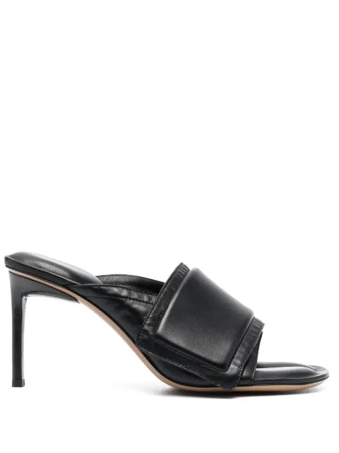 Jacquemus Les Mules Aqua leather sandals Black 221FO0144022