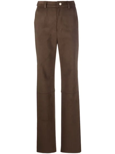 Nanushka faux-suede straight-leg trousers Brown NW23RSPA02879
