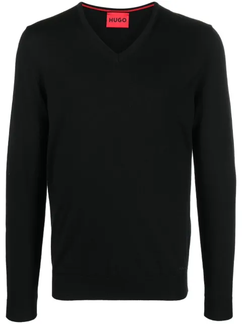 BOSS V-neck wool jumper Black 50474172
