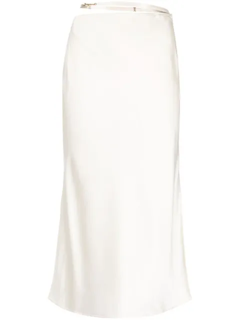 Jacquemus Notte side-slit midi skirt White 213SK0091000