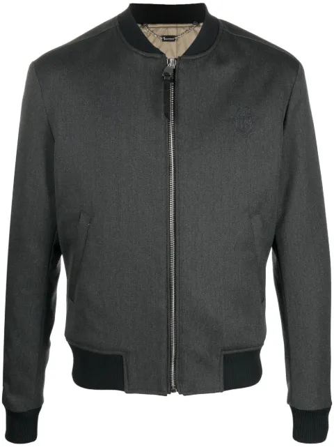 Billionaire crest-motif bomber jacket Grey WABCMRB1952PTE003N