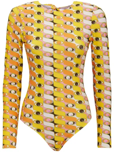 La DoubleJ Surf long-sleeved swimsuit Yellow SWI0001LYC001THE0001