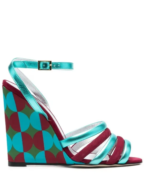 La DoubleJ Tones 135mm wedge sandals Blue SHO0048RAS006MEZ0004