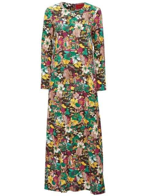 La DoubleJ Swing floral-print dress Brown DRE0184VIS001TEM0001