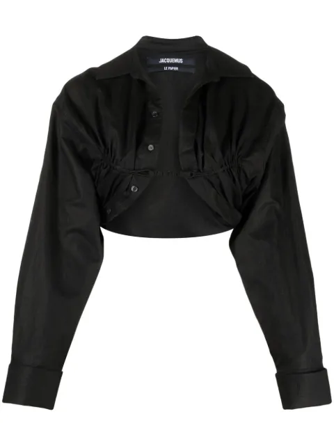 Jacquemus Le Papier bolero shirt Black 223SH0141064
