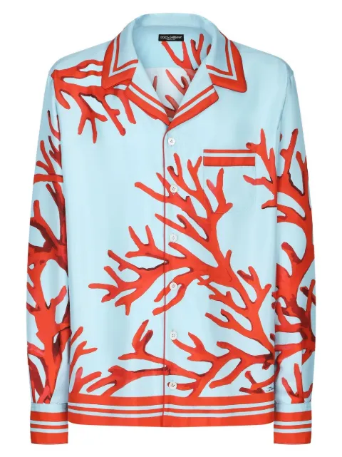 Dolce & Gabbana floral silk shirt Blue G5IF1THI1DC