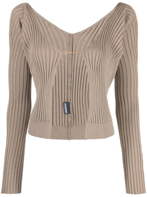 Jacquemus La Maille Pralu Longue cardigan Neutrals 223KN5002190180