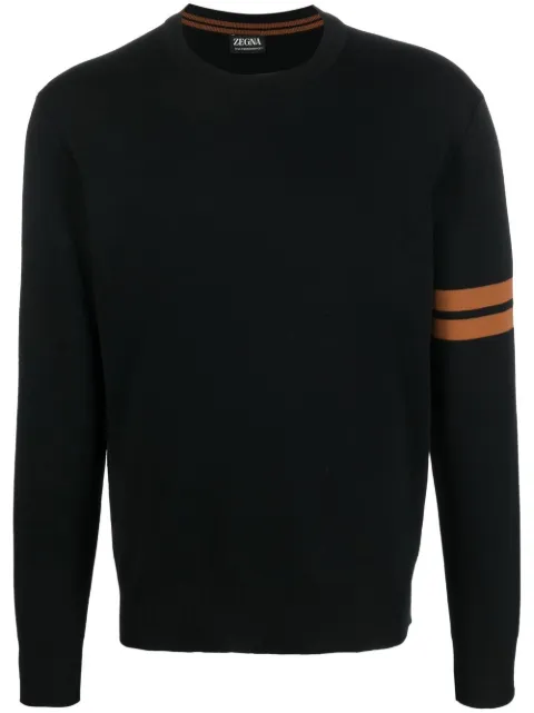 Zegna long-sleeve crew-neck jumper Black E8M91110
