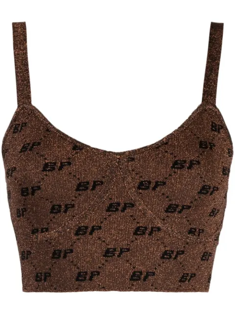 Baum Und Pferdgarten intarsia-knit logo cropped vest Brown 22672