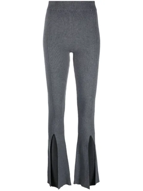 REMAIN front-slit rib knit trousers Grey RM1602
