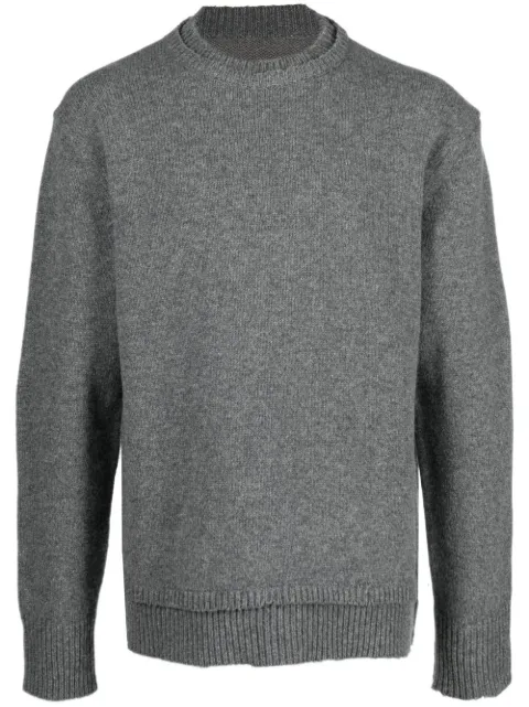 Maison Margiela elbow-patch knitted sweater Grey SI1GP0001S18064