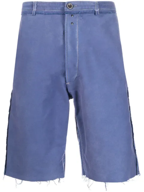 Maison Margiela raw-edge cotton bermuda shorts Blue S50MU0064S76543