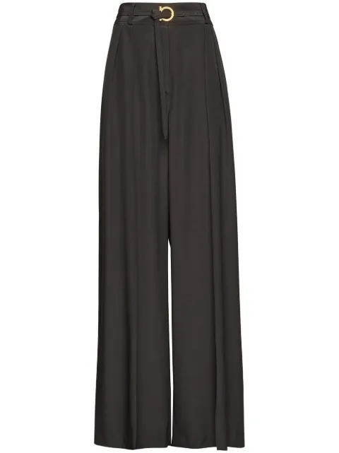 Ferragamo belted palazzo trousers Black 758668