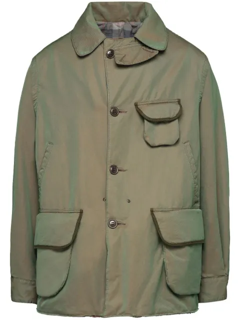 Maison Margiela distressed cotton shirt jacket Green S50AM0591S60436